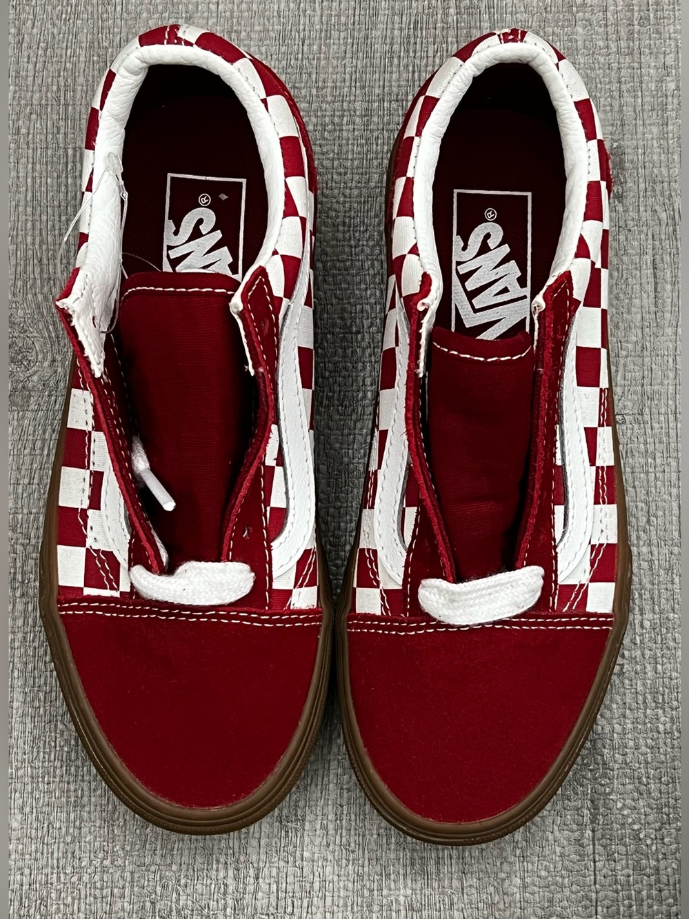VANS Old Skool Low Top Lace-Up Unisex Mena 3.5 Women 5 Red/White Check